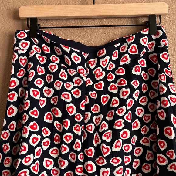 J. Crew Pleated Heart Print Skirt Size 8 - Picture 6 of 12